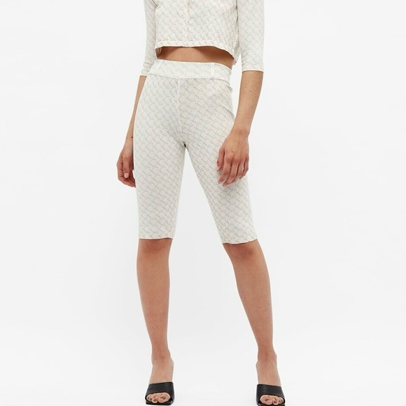 NWOT Miaou Oat Harley Capri Logo Beige White Legging Monogram Cropped - Picture 11 of 15